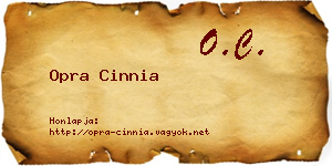 Opra Cinnia névjegykártya